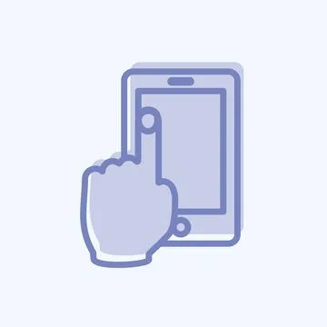 Icon Using Cell Phone. suitable for Hand Actions symbol. two tone style. simp Ilustración de archivo