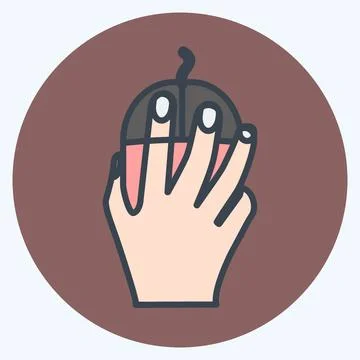 Icon Using Mouse. suitable for Hand Actions symbol. color mate style. simple  Illustrazione stock