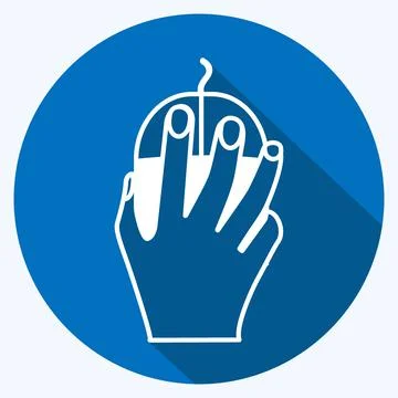 Icon Using Mouse. suitable for Hand Actions symbol. long shadow style. simple Illustrazione stock