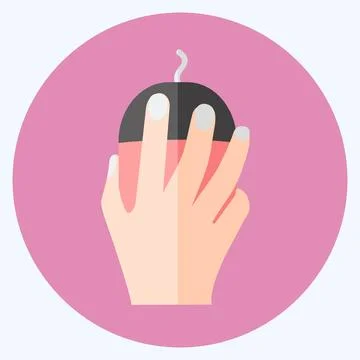 Icon Using Mouse. suitable for Hand Actions symbol. flat style. simple design Stock Illustration