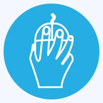 Icon Using Mouse. suitable for Hand Actions symbol. blue eyes style. simple d Stock Illustration