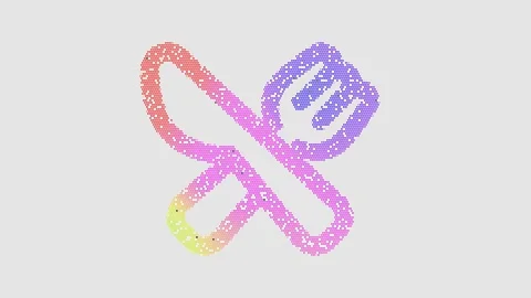 Icon utensils alt is made up of LED square shapes that shimmer and flicker. Stock Footage 301170908