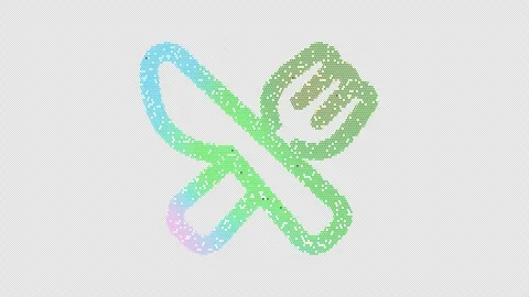 Icon utensils alt is made up of LED square shapes that shimmer and flicker. Stock Footage 301175334