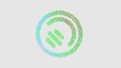 Icon vacuum robot is made up of LED square shapes that shimmer and flicker. Stock Footage 301176366