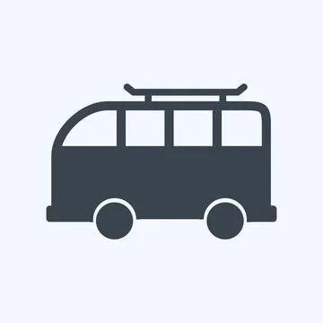Icon Van - Glyph Style - Simple illustration,Editable stroke 스톡 일러스트