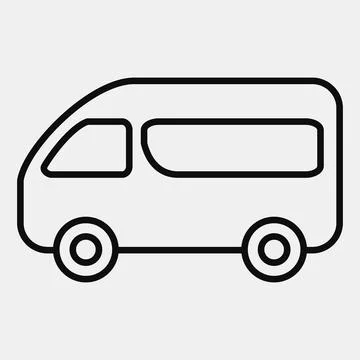 Icon van. Transportation elements. Icons in line style. Good for prints, po.. Stock Illustration
