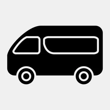 Icon van. Transportation elements. Icons in glyph style. Good for prints, p.. Stock Illustration