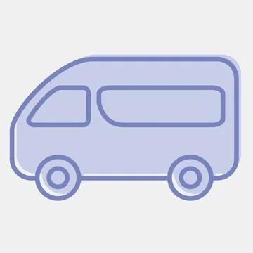 Icon van. Transportation elements. Icons in two tone style. Good for prints.. Stock Illustration