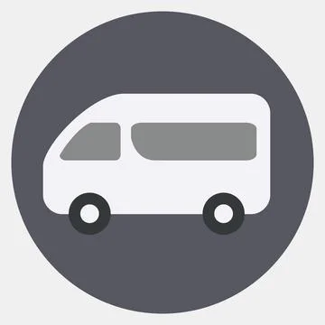 Icon van. Transportation elements. Icons in color mate style. Good for prin.. Stock Illustration