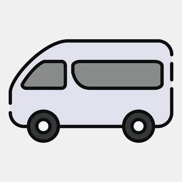Icon van. Transportation elements. Icons in filled line style. Good for pri.. Stock Illustration