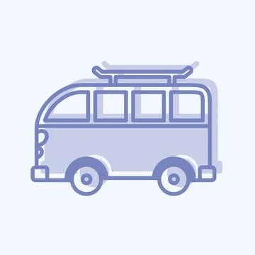 Icon Van - Two Tone Style - Simple illustration,Editable stroke 스톡 일러스트