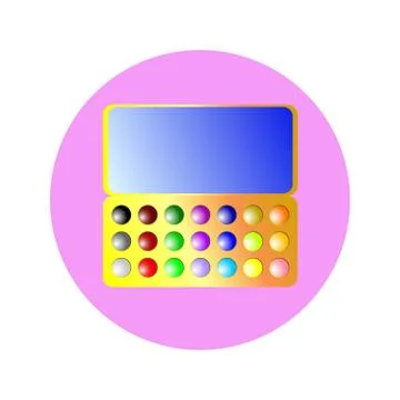 Icon varicolored eyeshadows in circle Stock Illustration