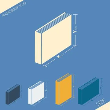 Icon of various format photobook Stock Illustration