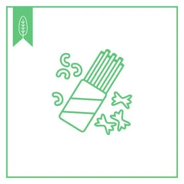 Icon of various pasta types Stock Illustration