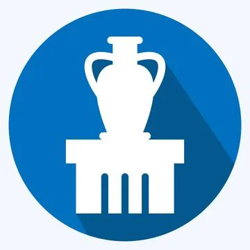 Icon Vase Exhibit - Long Shadow Style- Simple illustration, Good for Prints , Stock Illustration