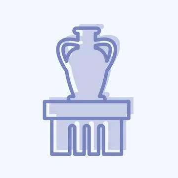 Icon Vase Exhibit - Two Tone Style - Simple illustration, Good for Prints , A イラスト素材