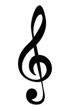 Icon Vector Black Clef Stock Illustration