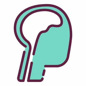 Icon Vector of Brain 2 - Line Cut Style Stock Illustration