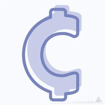 Icon Vector of Cents - Two Tone Style Stock Illustration