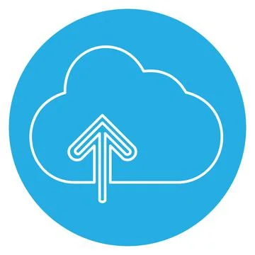 Icon Vector of Cloud with upward arrow - Blue Eyes Style Stock Illustration