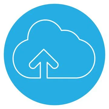 Icon Vector of Cloud with upward arrow Version 2 - Blue Eyes Style Stock Illustration