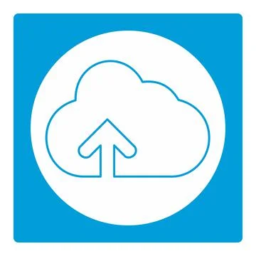 Icon Vector of Cloud with upward arrow Version 2 - White Moon Style Stock Illustration