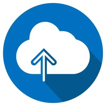 Icon Vector of Cloud with upward arrow - Long Shadow Style Stock Illustration