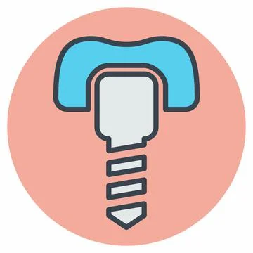 Icon Vector of Dental Implants - Color Mate Style Stock Illustration