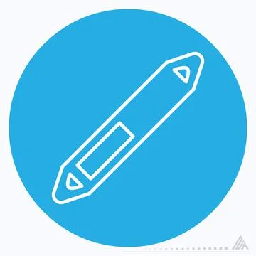 Icon Vector of Double Eye Pencil - Blue Eyes Style Stock Illustration