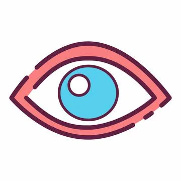 Icon Vector of Eye - Line Cut Style Stock Illustration