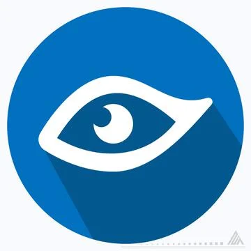 Icon Vector of Eye - Long Shadow Style Stock Illustration