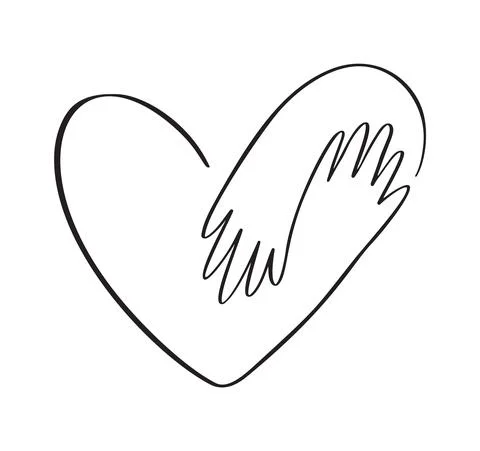 Icon vector hands embracing heart with love logo. Concept idea of donation and Stock Illustration
