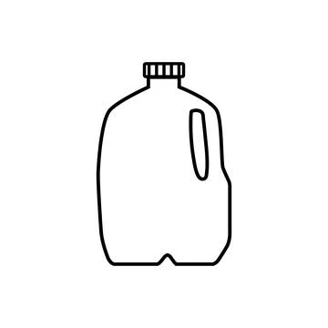 Icon vector illustration of milk in plastic gallon jug. Isolated on white bac Stock Illustration