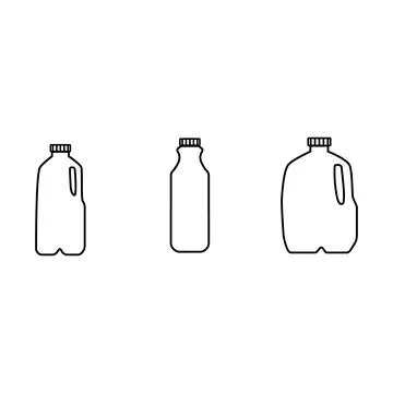 Icon vector illustration set of milk, kefir in different plastic packages. Is Stock Illustration
