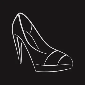 Icon Vector image of elegant high-heeled shoes Stock Illustration