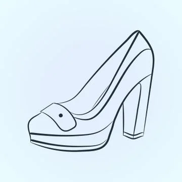 Icon Vector image of elegant high-heeled shoes Stock Illustration