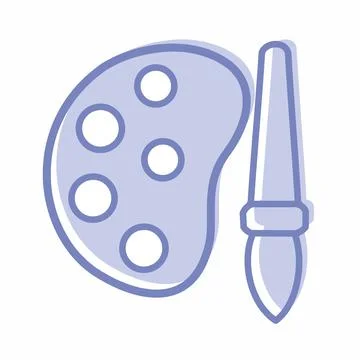 Icon Vector of Ink Palette - Blue Twins Style Stock Illustration
