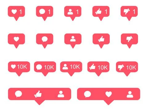 Like icon vector. Instagram Comment and Follow icons vector. Social media con Stock Illustration