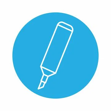 Icon Vector of Marker - Blue Monochrome Style Stock Illustration