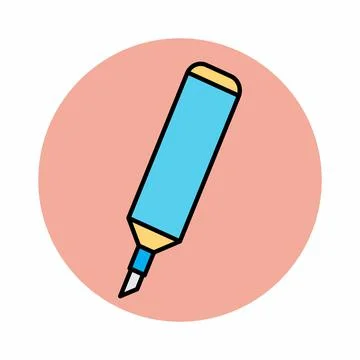 Icon Vector of Marker - Color Mate Style Stock Illustration