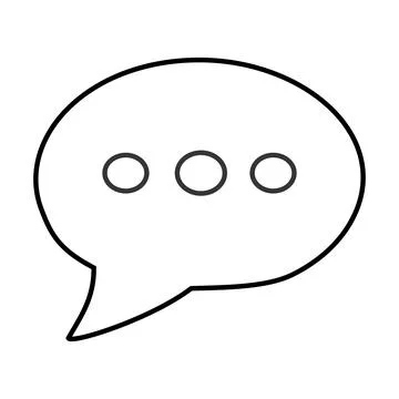 Icon Vector of Message Bubble with dots - Line Style Stock Illustration