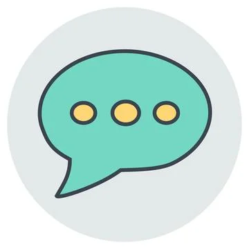 Icon Vector of Message Bubble with dots - Lineal Color Style 스톡 일러스트