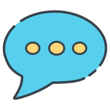 Icon Vector of Message Bubble with dots - Line Cut Style Illustrazione stock