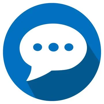 Icon Vector of Message Bubble with dots - Long Shadow Style Stock Illustration