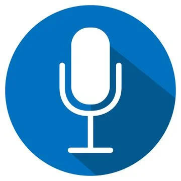 Icon Vector of Mic - Long Shadow Style Stock Illustration
