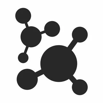 Icon Vector of Molecule 2 - Glyph Style Stock Illustration