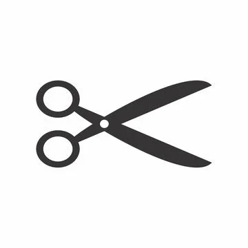 Icon Vector of Scissors - Black Style Stock Illustration