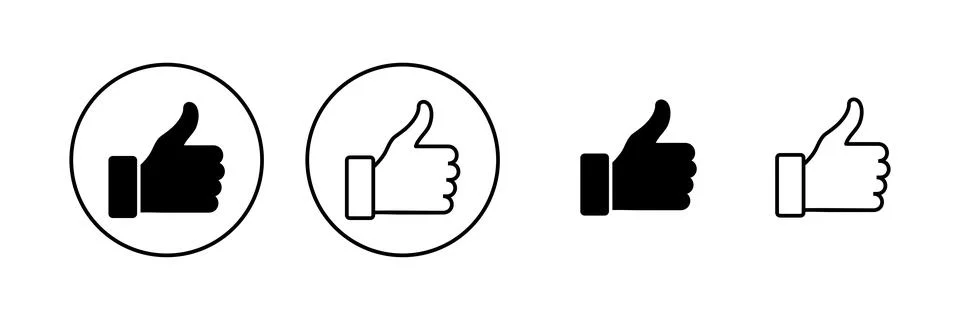 Like icon vector. Thumbs up sign and symbol. Hand like Stock Illustration