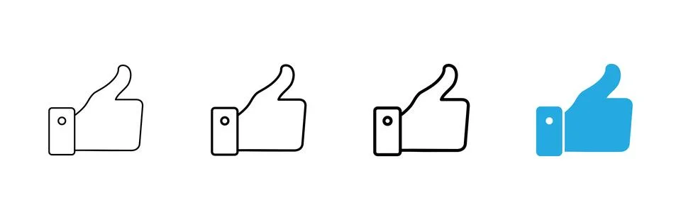 Like icon vector. Thumbs up sign and symbol. Hand like Illustrazione stock