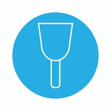 Icon Vector of Wall Plaster Tool - Blue Monochrome Style Stock Illustration